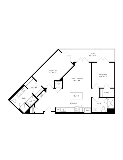 this is the floor plan of a 1 bedroom floor plan